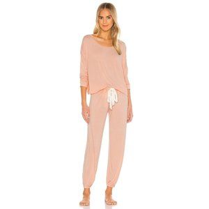 eberjey Gisele Slouchy Set in Melocoton & Ivory Large Pajama 2 pc